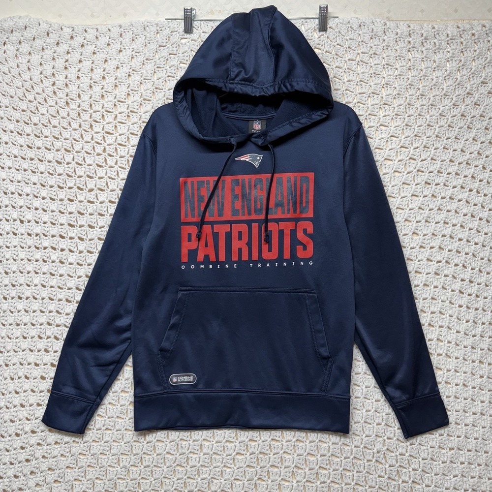 New Era Hoodie Mens Sz S Navy Blue England Patriots Combine Training Sweatshirt